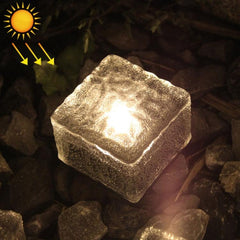 Solar-Powered IP68 Waterproof Tempered Glass LED Garden Buried Light