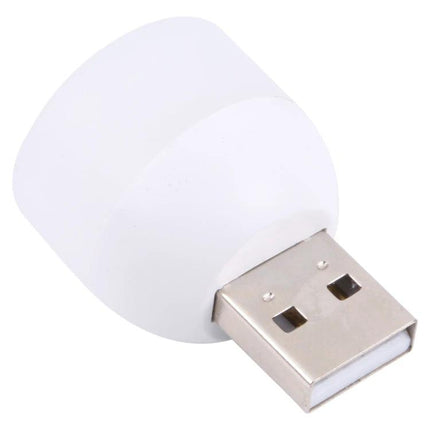 USB Mini Night Light for Daily Home and Travel Use — compact white USB-powered mini lamp for bedside reading and travel