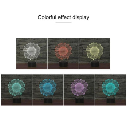 Creative 3D LED Night Light for Cozy Bedroom Decoration - sunflower acrylic 3D LED night light with color-changing soft glow, USB powered, cozy bedroom decor