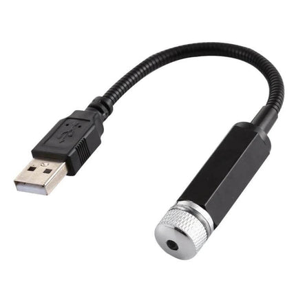 USB Atmosphere Light 360 Degree Rotating For Car And Home compact black USB-powered ambient rotating light with flexible neck