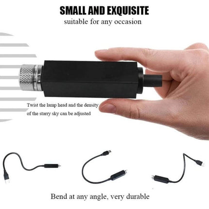 USB Atmosphere Light 360 Degree Rotating For Car And Home compact USB ambient light held in hand showing rotating head and short USB cable