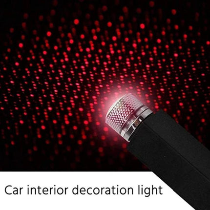 USB Atmosphere Light 360 Degree Rotating For Car And Home projecting red starry ambient pattern for car interior and home décor