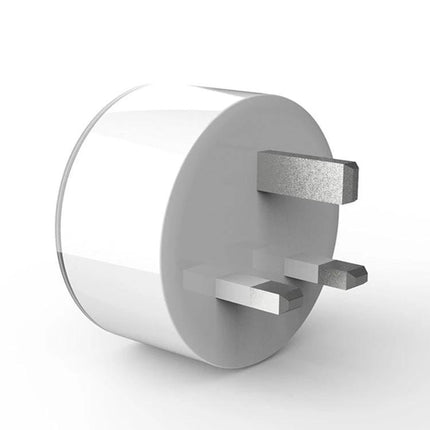 RGB WiFi Smart Socket with Adjustable Scene Lighting and UK Plug white UK plug smart socket showing three-pin adapter