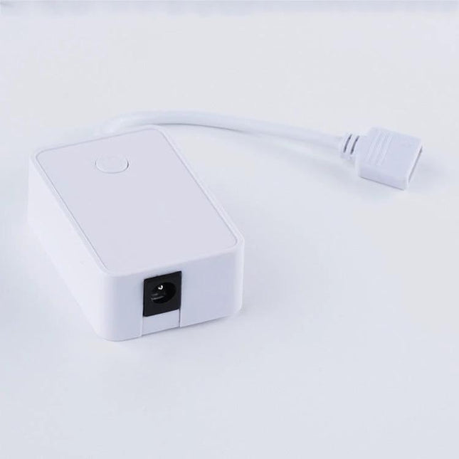 WiFi Remote Control Smart LED Strip Light Controller for Home Use - white compact WiFi controller with power port and connector for LED strip