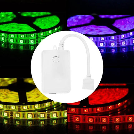 WiFi Remote Control Smart LED Strip Light Controller for Home Use, white controller with multicolor LED strip samples