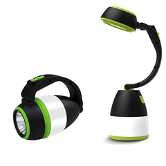 Lámpara LED de camping portátil L001 de 5 W con carga USB y función de banco de energía (verde)