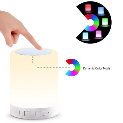 Versatile Speaker for Everyday Music and Travel Moments - portable touch lamp speaker with dynamic color modes and handle for calls and travel