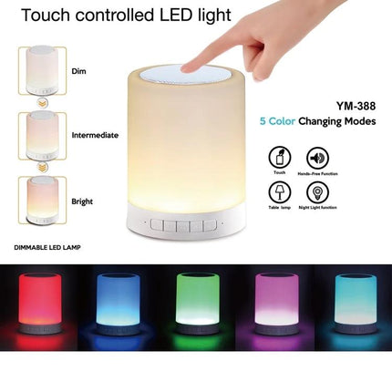 Versatile Speaker for Everyday Music and Travel Moments - portable touch LED lamp style speaker with handle and color changing modes