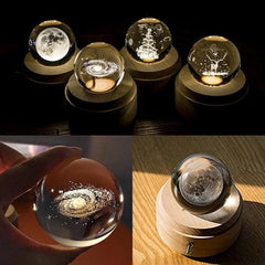 Enchanted 3D Engraved Crystal Music Box with Swivel Base - Perfect Birthday Gift and Home Decor