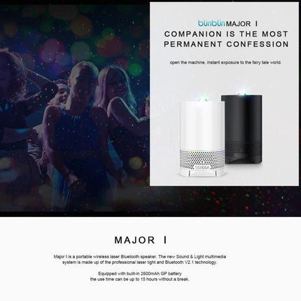 Blinblin Laser Projector For Home Starlight Ambience With Bluetooth projecting colorful starlight and music-responsive effects