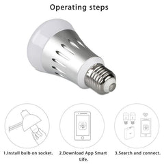 Smart LED Bulb with 6000K+RGB, Voice Control, 600 Lumens, Works with Alexa & Google Home, AC 175-255V