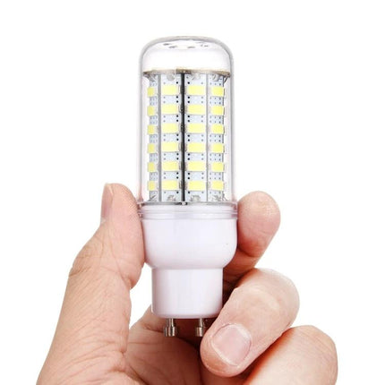 LED Bulb for Everyday Home and Office Lighting Spaces held in hand showing high-brightness energy-efficient LED corn design