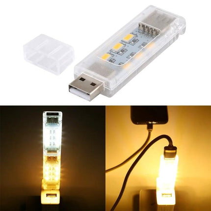 Compact Stackable USB Light for Daily Desk and Travel Use - clear USB LED stick light showing stackable design and warm/cool illumination