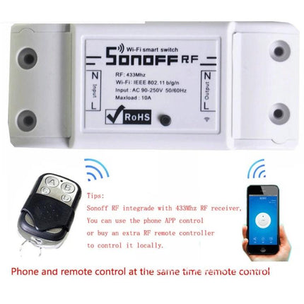 Sonoff Smart Wireless Remote Controller with 4 Buttons white RF module with remote and smartphone app control