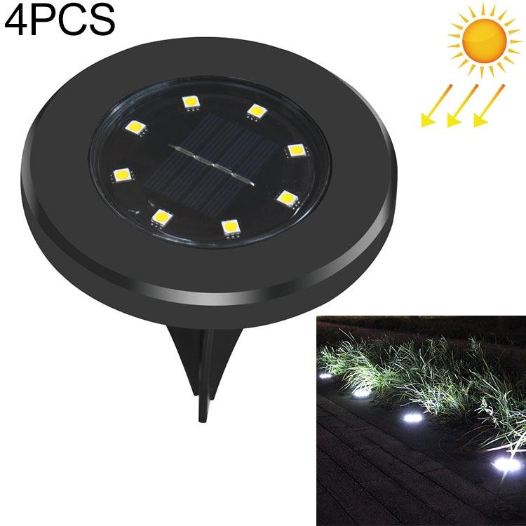 Set of 4 Solar-Powered Waterproof Buried Garden Lights with 8 LEDs