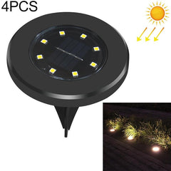 Set of 4 Solar-Powered Waterproof Buried Garden Lights with 8 LEDs