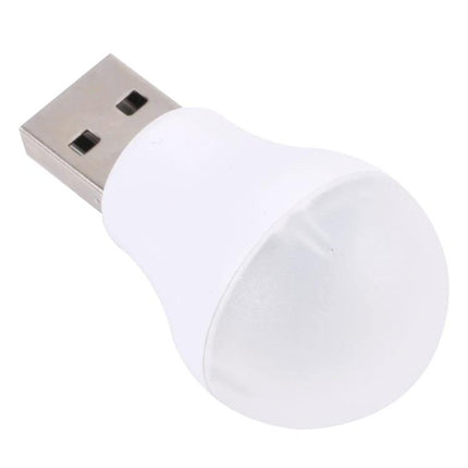 Compact USB LED Light for Evening Reading at Home - small white USB-powered reading lamp for bedside or laptop use