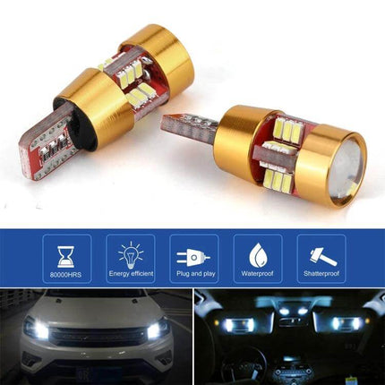 Car Dome Map Side Marker Lights LED For Doors And License Plates - gold T10 LED bulbs, 720° diffusion for door, map, trunk and license plate lighting