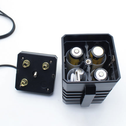 Battery Case for Travel and Outdoor Power Needs showing open 3-cell 18650/26650 battery compartment with USB cable