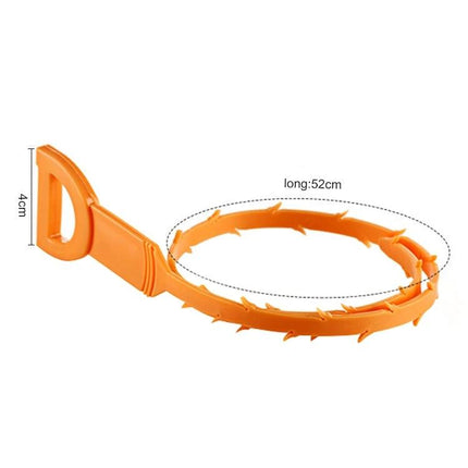 A Practical Gadget for Daily Household Drain Maintenance - orange 52cm flexible hair and debris remover tool for sinks showers tubs