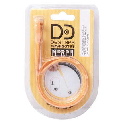 A Practical Gadget for Daily Household Drain Maintenance - orange drain-cleaning tool for sinks, showers, tubs in retail blister pack