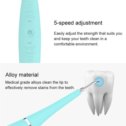 LSHOW Teeth Polisher With Five Speed USB Charging For Home Use ultrasonic handheld polisher removing tea and coffee stains with alloy tip