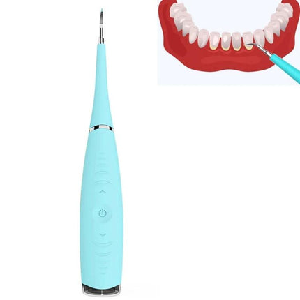 LSHOW Teeth Polisher With Five Speed USB Charging For Home Use - turquoise ultrasonic scaler removing coffee and tea stains, IPX6 waterproof design
