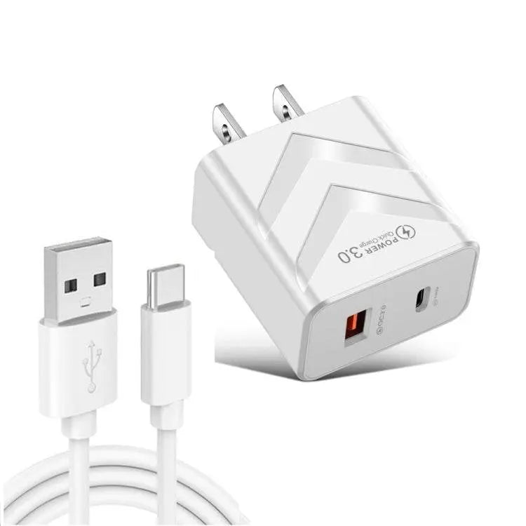 LZ-715 20W PD QC 3.0 Dual-port Travel Charger with Cable