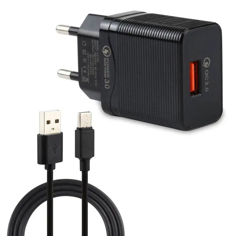 LZ-728 2 In 1 18W QC 3.0 USB Travel Charger Set