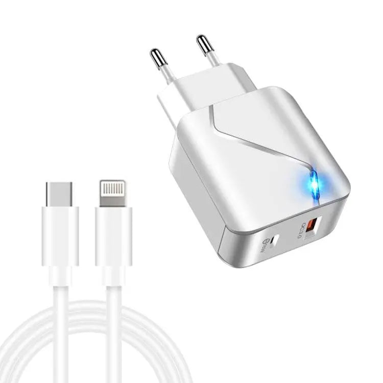 LZ-819A+C 18W QC3.0 USB PD Travel Charger Set EU Plug