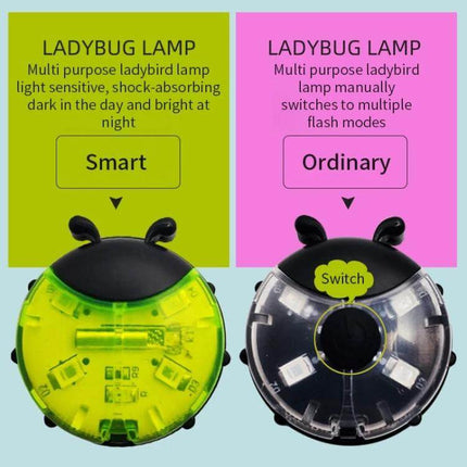 Ladybug Wheel Light For Kids Bike Smart Red Night Safety - compact ABS red ladybug wheel light with strap, auto/manual 4 LED visibility
