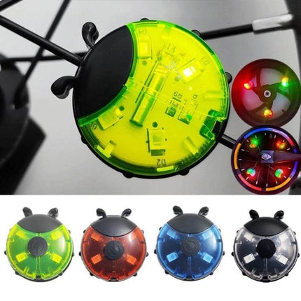 Ladybug Wheel Light For Kids Bike Smart Red Night Safety — compact ABS red wheel LED light for kids’ bikes, strap-mounted night visibility