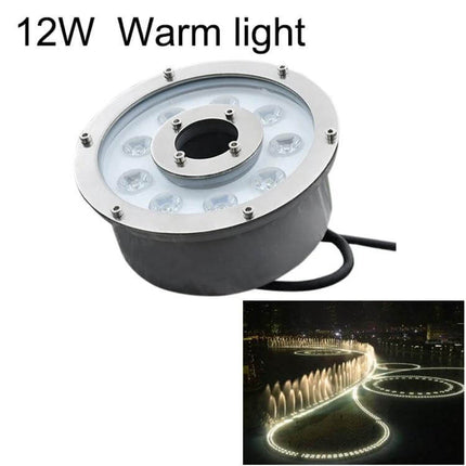 Landscape Ring LED Underwater Fountain Light Aluminum Body submerged 12W warm light with die-cast aluminum body and 304 stainless cover for ponds