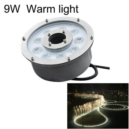 Landscape Ring LED Underwater Fountain Light Aluminum Body 9W warm white die-cast aluminum pond fountain accent light 24V low-voltage