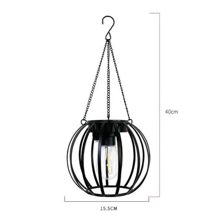 Lantern Landscape Light Outdoor Solar Garden Lamp For Pathways Small hanging black ABS cage solar lantern for pathways, 15.5cm width, 40cm drop