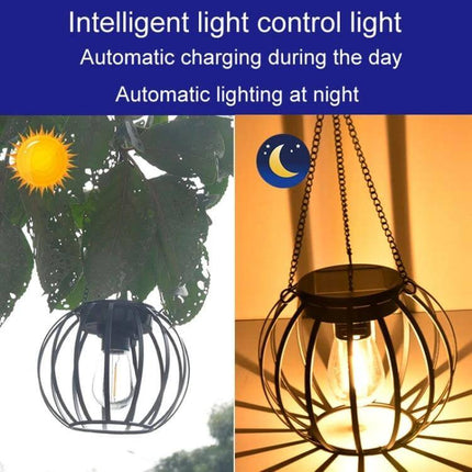 Lantern Landscape Light Outdoor Solar Garden Lamp For Pathways Small hanging ABS solar lantern shown day charging and warm night illumination