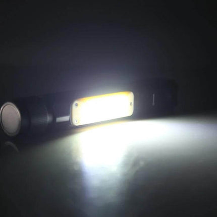 Large 90 Degree Folding Multi-Functional LED Flashlight, 5 Modes shining COB panel light for camping, workshop, and emergency overhead or ground illumination