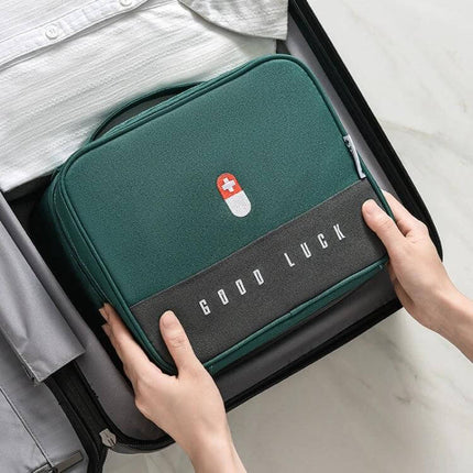 Large-Capacity Medicine Box For Family Use At Home - waterproof Oxford cloth organizer with separated inner bag for pills, vitamins, and small first-aid items