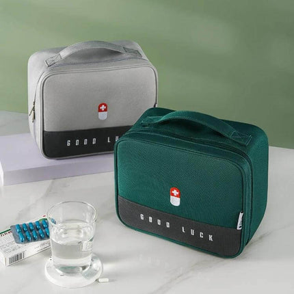 Large-Capacity Medicine Box For Family Use At Home - waterproof Oxford cloth organizer with handle, separated inner bag for pills and first-aid items