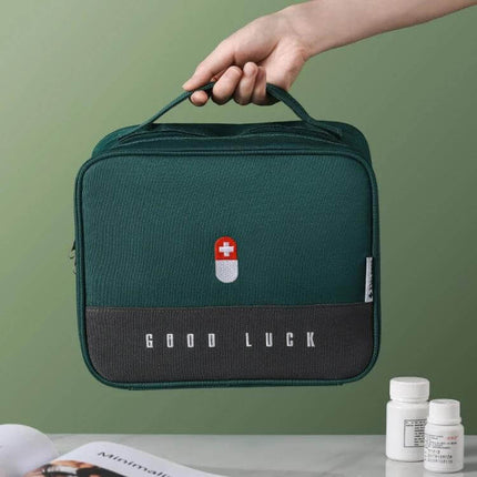 Large-Capacity Medicine Box For Family Use At Home - waterproof Oxford cloth organizer with handle, inner compartments for pills and first-aid