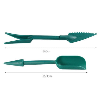 Large Seedling Remover Set for Potting and Transplanting – dual-tool green hole punch (17cm) and spreading spoon (16.3cm) for succulents