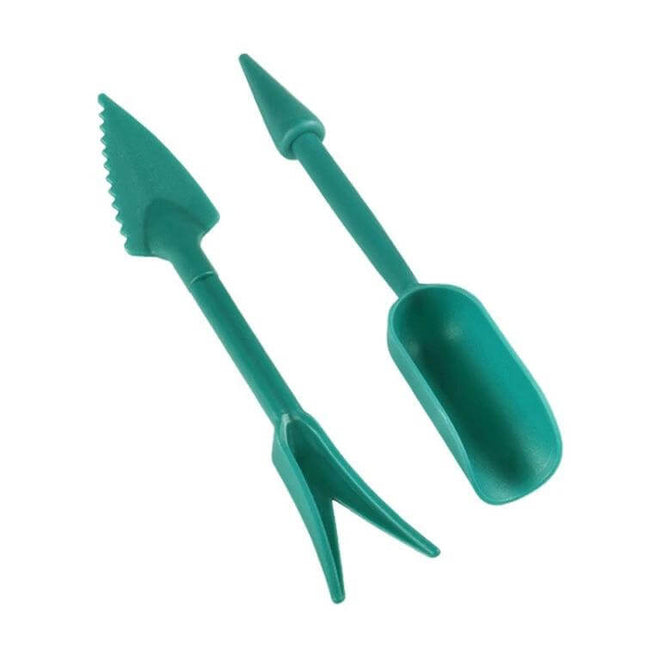 Large Seedling Remover Set for Potting and Transplanting - green dual-tool hole punch and spreading spoon for succulents and transplanting