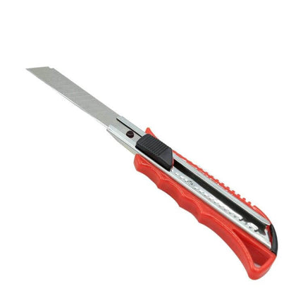 Large Size Utility Knife For Paper Cutting At Home And Office with stainless steel blade and red plastic handle, 150 mm for precise document and craft trimming