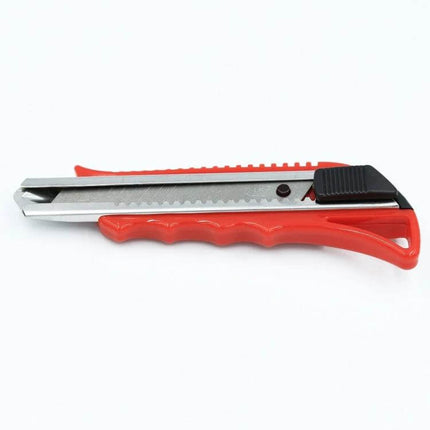 Large Size Utility Knife For Paper Cutting At Home And Office - stainless steel blade with red plastic handle, 150mm for precise document and craft cutting