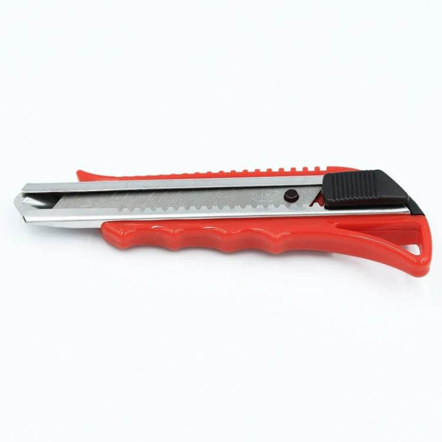 Large Size Utility Knife For Paper Cutting At Home And Office - stainless steel blade with red plastic handle, 150mm for precise document and craft cutting