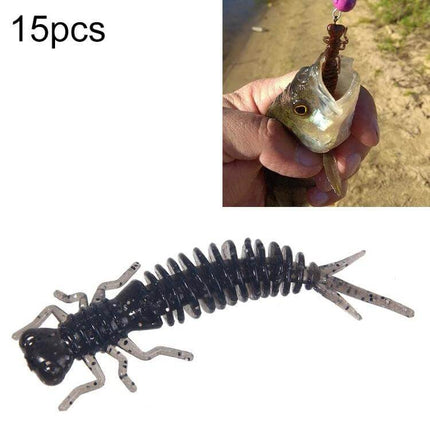 Larvae Silicone Soft Bait Lure 10 cm For Pond And River Fishing flexible lifelike larva lure in use catching fish 15pcs black silicone