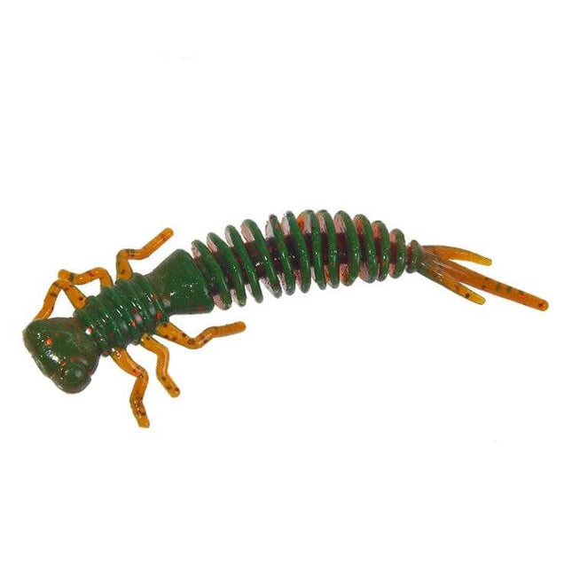 Larvae Silicone Soft Bait Lure 10 cm For Pond And River Fishing - green ribbed lifelike larva soft silicone fishing bait