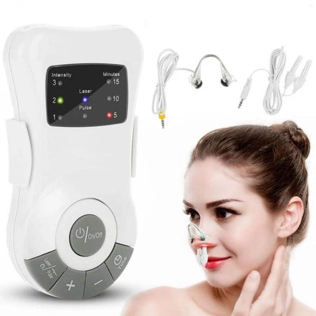 Laser Rhinitis Treatment Instrument for Allergy Relief compact battery-powered nasal laser device with timing function and portable design