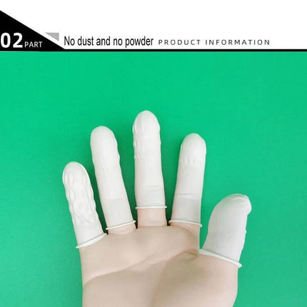 Latex Anti-Static Finger Cot 2x6cm for Electronics Handling – 50-piece pack on hand for electronics assembly, repair, jewelry and precision work