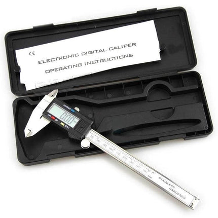 LCD Digital Vernier Caliper 150 Mm Range For Everyday Measuring - compact electronic caliper with LCD, metric/SAE scales, and protective case